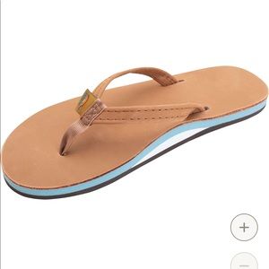 NWT Women’s Rainbow Sandals, blue accent, size 8.5-9.5